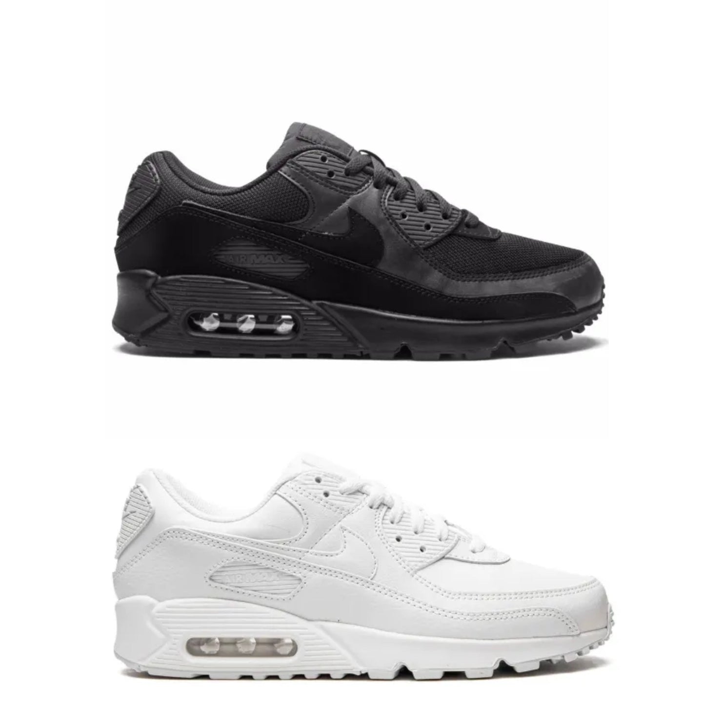 NIKE AIRMAX 90 BLACK AND WHITE COMBO